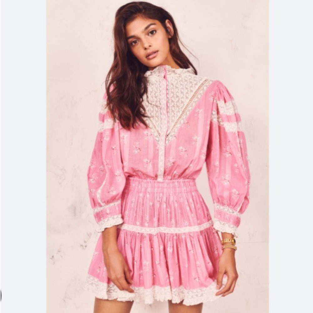 Loveshackfancy Viola Dress in Pink